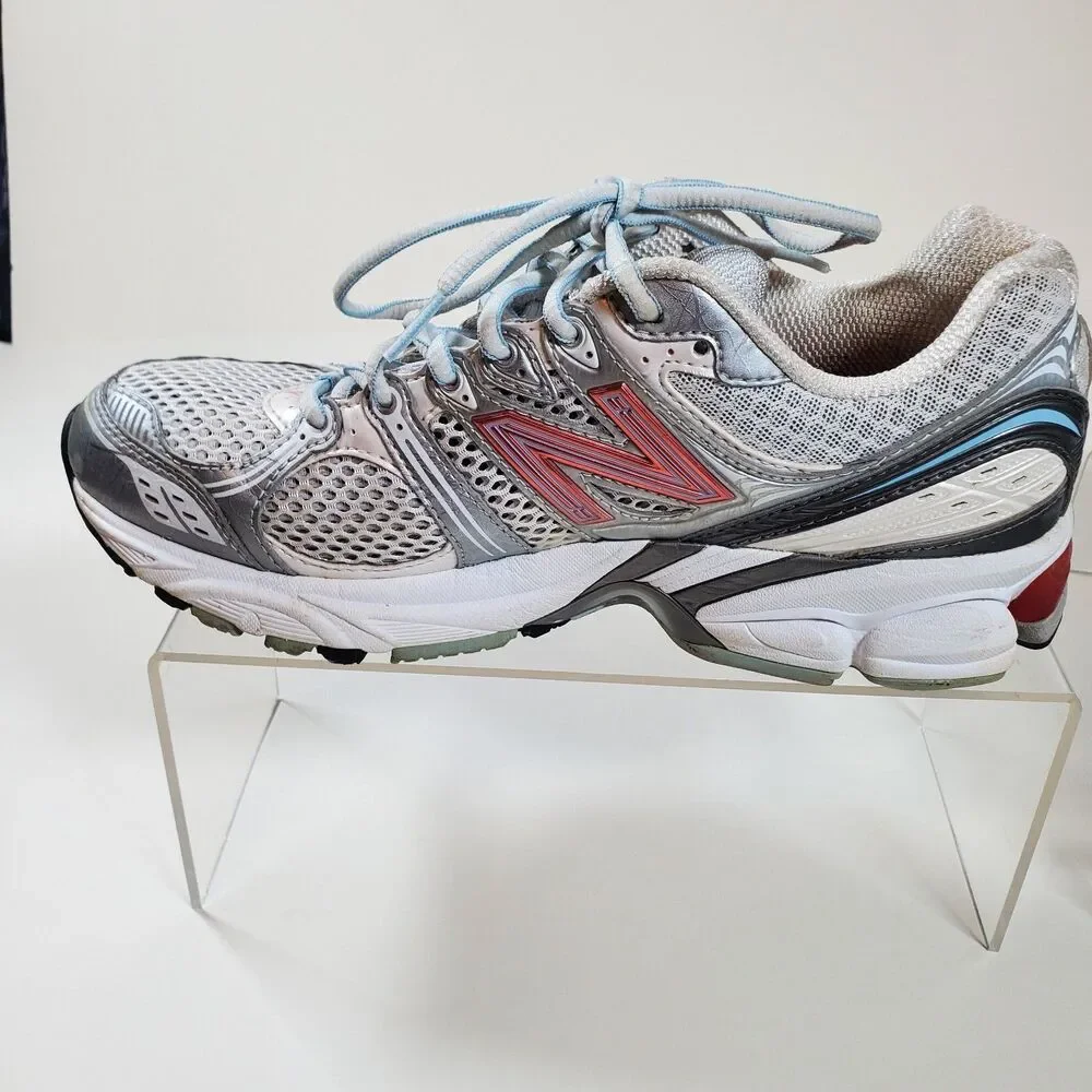 New Balance Women's Size 7.5 Sneakers Silver Red White 1080 N-ergy Running Gym